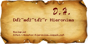 Dömötör Hieronima névjegykártya